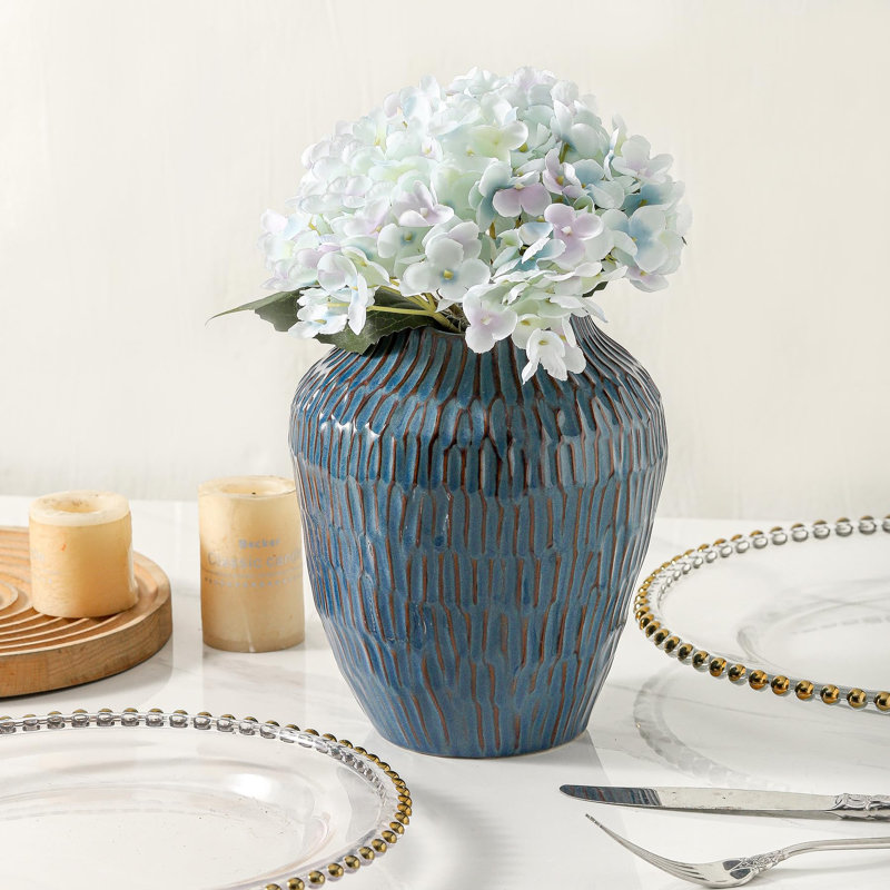 Vase en céramique minimaliste moderne pour la décoration intérieure, pièce maîtresse polyvalente pour fleurs, cadeau de mariage ou décoration de bureau