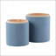 Ensemble de repose-pieds gigognes en tissu et bois naturel-932669453