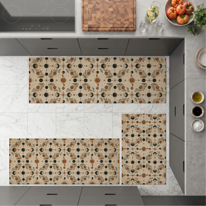 Tapis de cuisine lavables antidérapants Botanical Dots