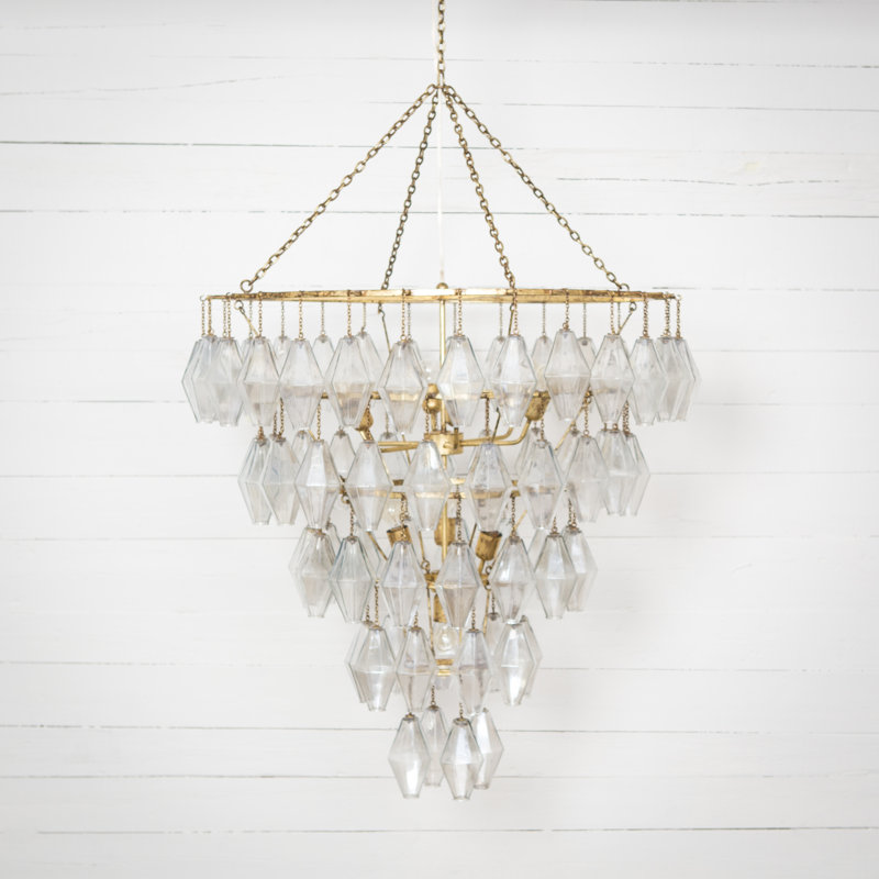 Adeline 10 - Light Chandelier, Gold Leaf