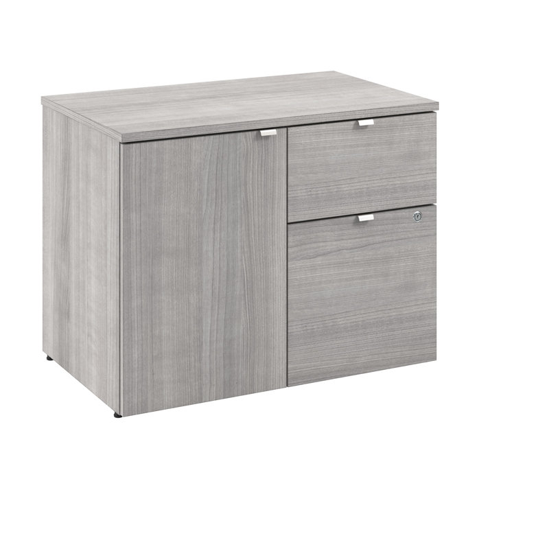 Bush Business Furniture Stratus 30W Office Storage Cabinet With Drawers, Platinum Gray