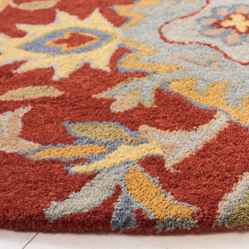 Lyliana Hand Tufted Wool Floral Rug, Round 6'
