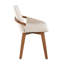 Chaise en bambou noyer et tissu crème