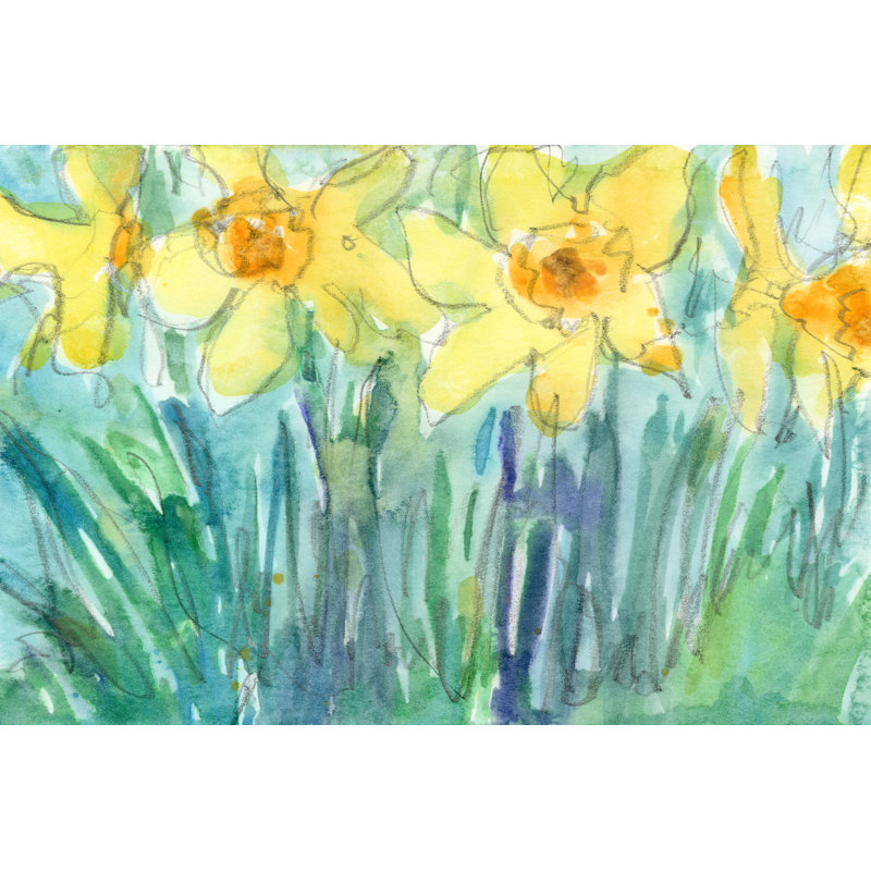 Daffodil Blooms I - Painting, 61 cm H x 91 cm W, Wrapped Canvas