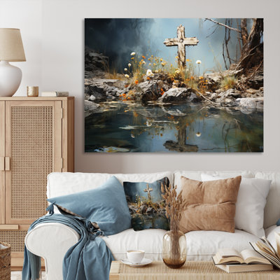 " Religious Cross Divine Reflection Landscape I "