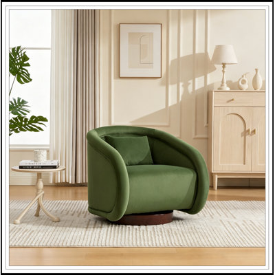 Fauteuil d'appoint pivotant avec assise rembourrée