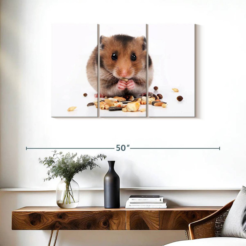 Hamster Eating Nuts And Seeds, 24" H x 38" W