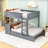 Bunk Bed With Twin Trundle, USB Outlets And Storage Drawers,Ladder-458214737-458214742