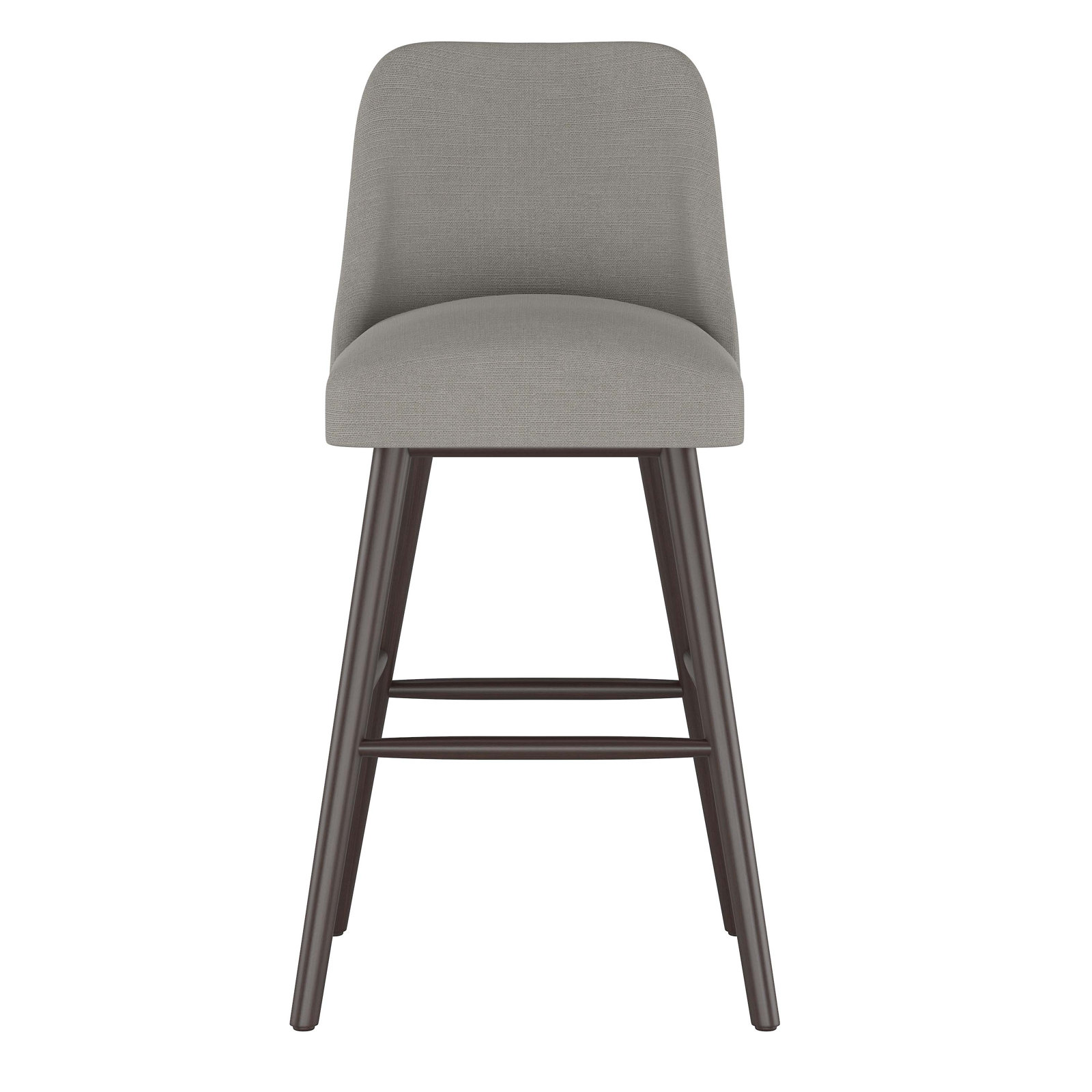 Gallie Stool, Bar Stool (31" Seat Height), Espresso, Classic Grey Linen