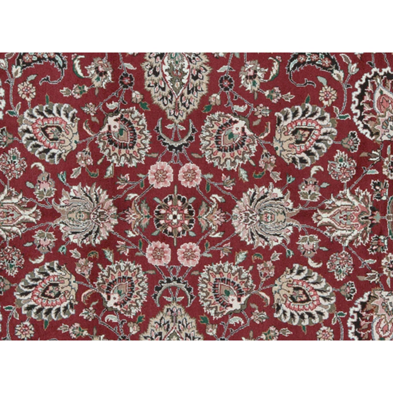 High-Quality Hand-Knotted Wine And Black Area Rug