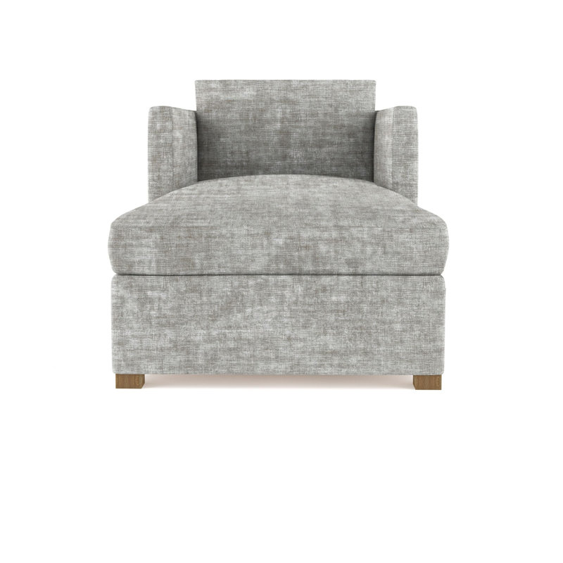 Madison Chaise Lounge, Plush Velvet Blue Print, Weathered