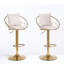 Chaise de bar en velours Krisheena, plaquée or pur, conception unique, rotation à 360 degrés.-412107339