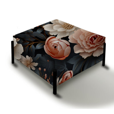Vintage Classic Pink Floral Paradise - Floral Large Square Ottoman