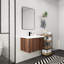 Meuble-lavabo simple 29,59 po avec plateau en résine et portes à fermeture en douceur avec lavabo-94416378
