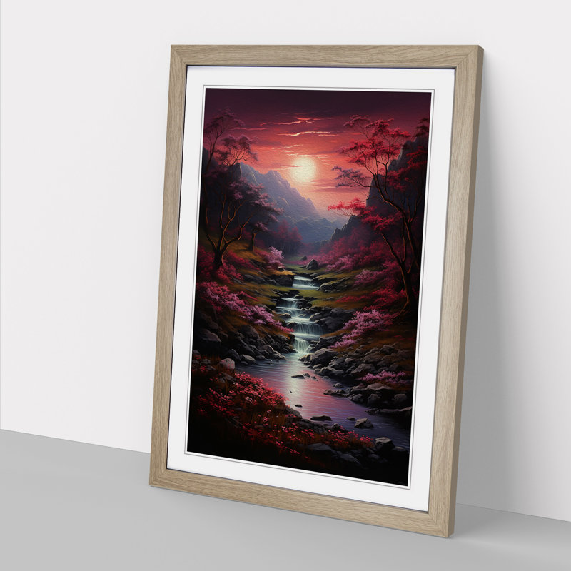 Landscape Tachisme - Framed Print, 34cm H x 25cm W x 2cm D, Oak