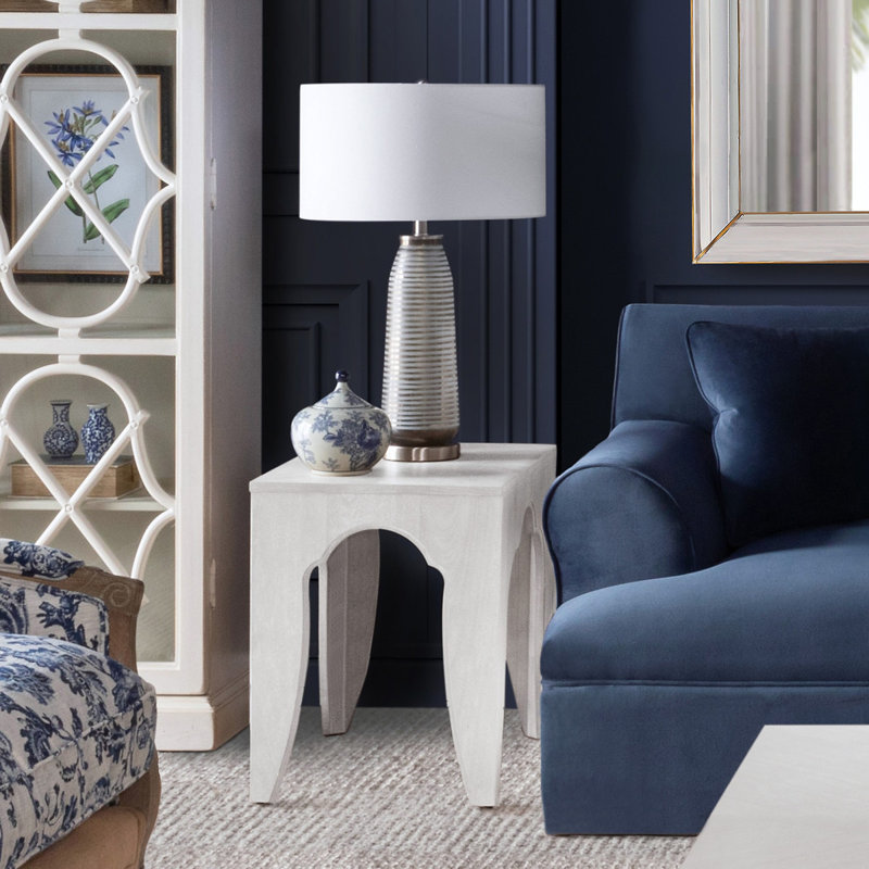 Island Manor End Table, White