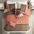 Faux Suede 7 Piece Bedding - King Coral Charm Style