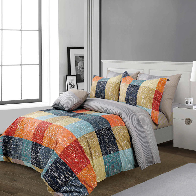 Ensemble de housse de couette 100% satin de coton Cascata, Simple
