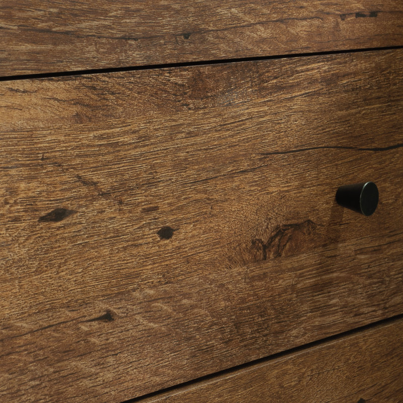 Vintage Oak Queen Storage Bed with Drawers