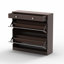 Armoire à chaussures à miroir avec 2 tiroirs, tablettes réglables et rangement supérieur, parfaite pour les vestibules organisés et élégants