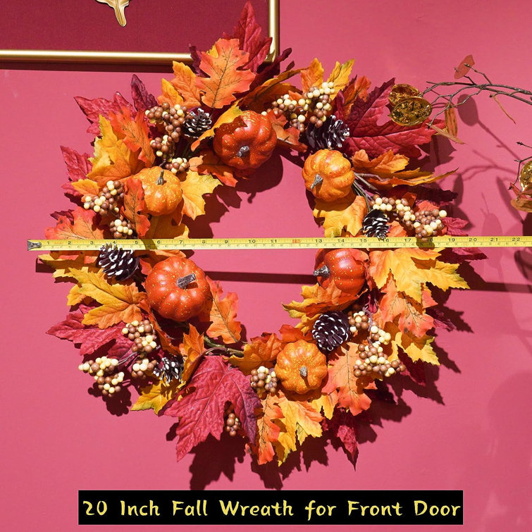 Comprar Fall Wreaths for Front Door 24'' Autumn Velvet Pumpkin
