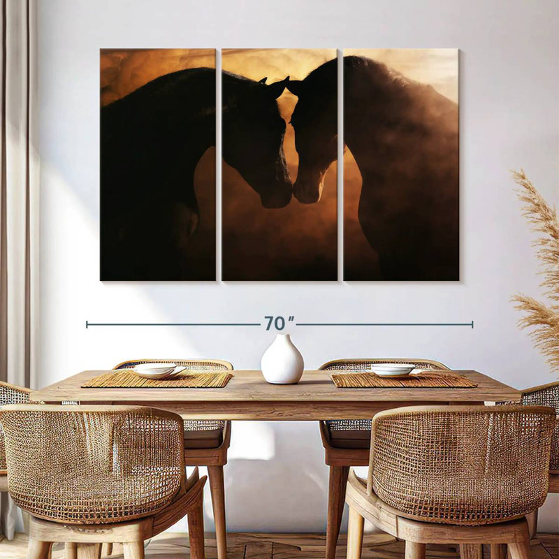 Horses In The Haze, 20" H x 33" W