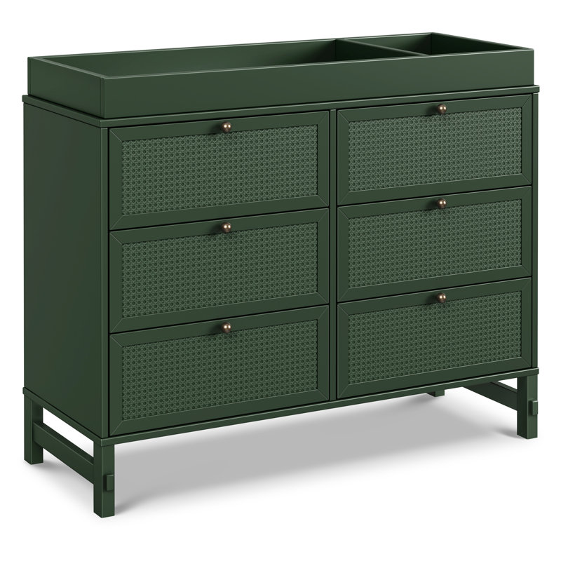 Forest Green Painted 6-Drawer Nursery Dresser