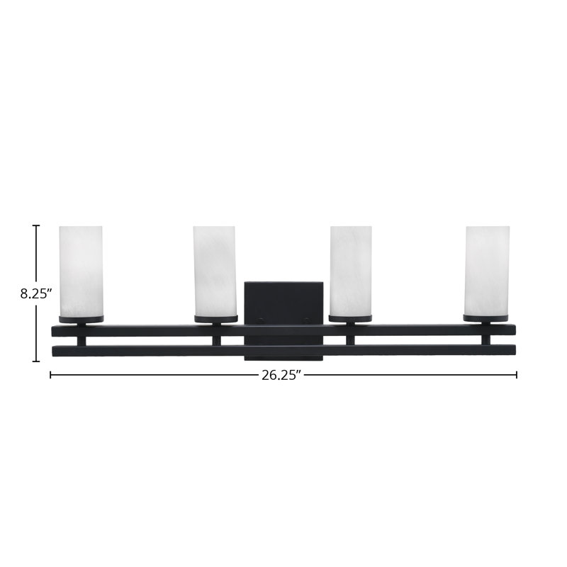 Belmont 4 Light Bath Bar, Black