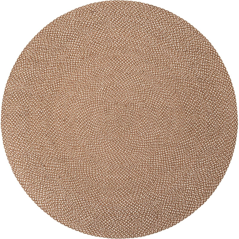 Tapis contemporain brun clair Natura, Rond 7 pi 10 po