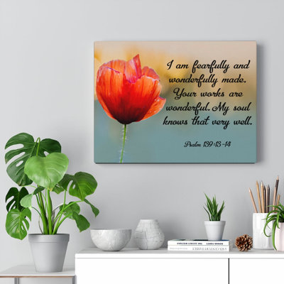 «I Am Fear circulation and Wonderful Made Psalm 139: 13-14 Christian Home Decor», art mural prêt pour les Écritures