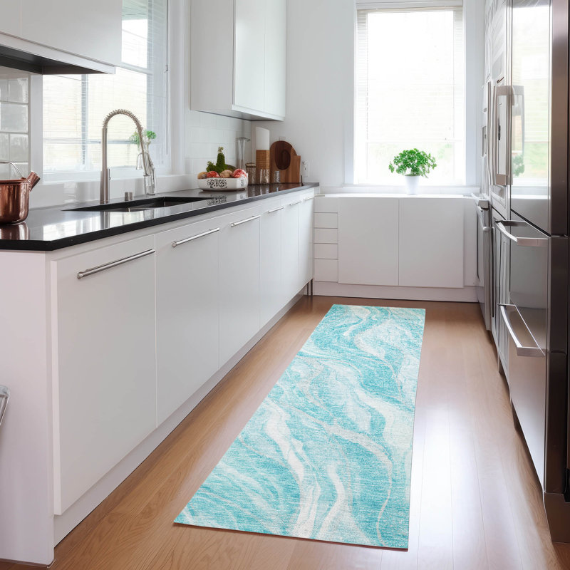 Karsyn Washable Abstract Indoor / Outdoor Rug, Runner 2'3" x 7'6"