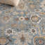 Tapis oriental en laine / coton noué à la main Samarkand bleu clair / sauge / brun-1757317300