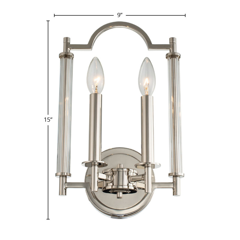 Provence 2 LT Polished Nickel Wall Sconce Kalco