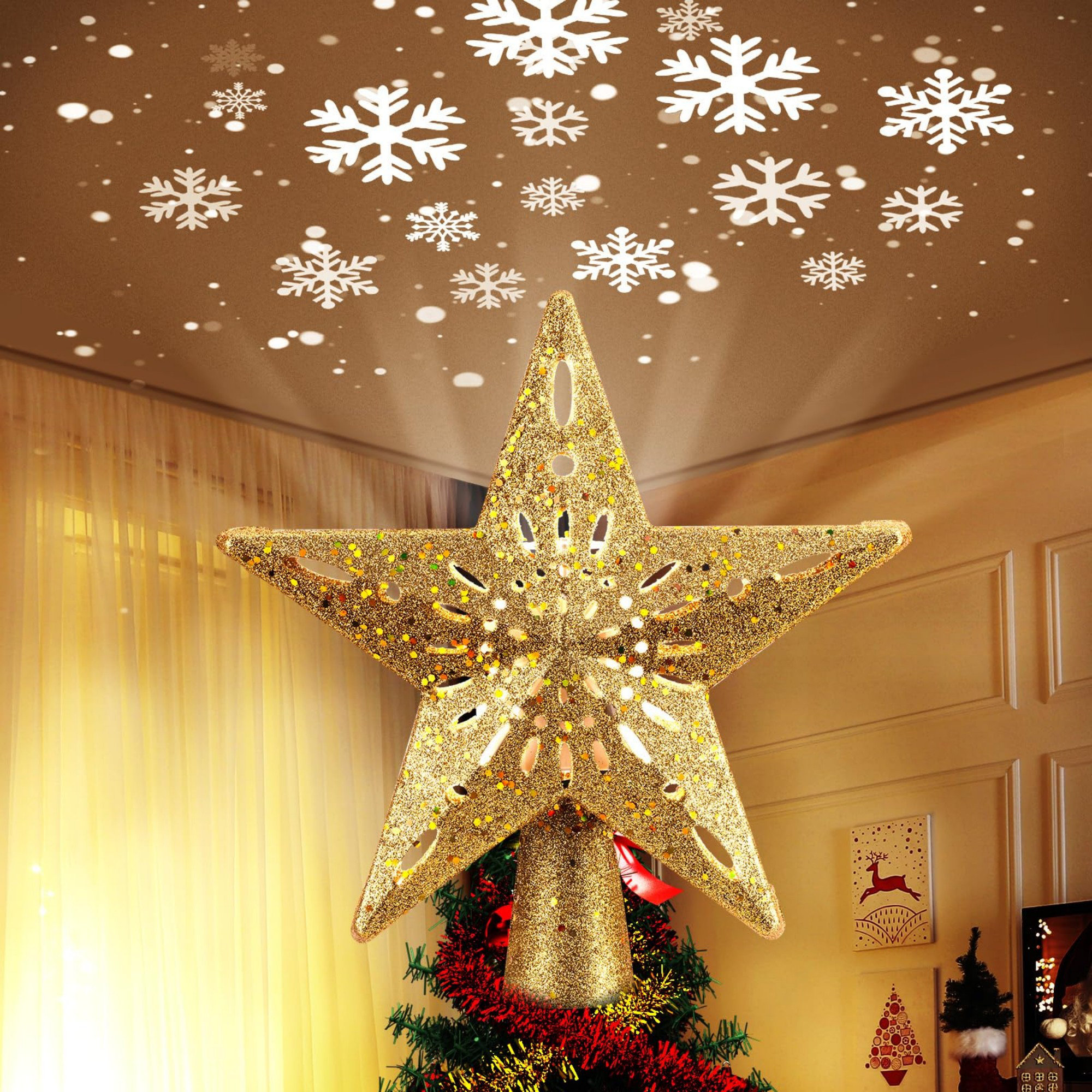 The Holiday Aisle® Christmas Star Tree Topper With Built-in Led ...