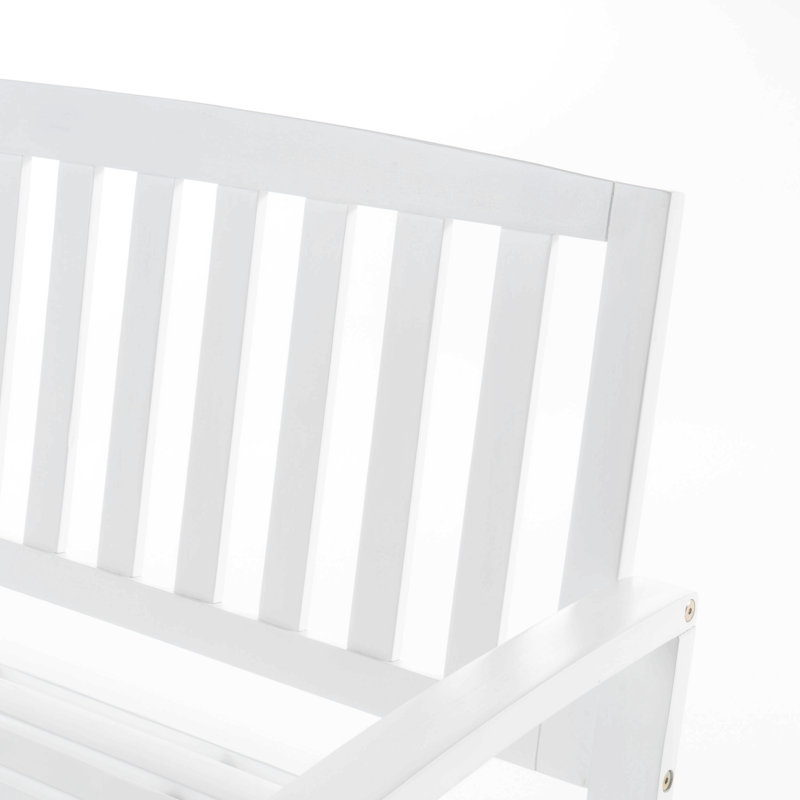 Banc en bois d'acacia 2 places, Blanc