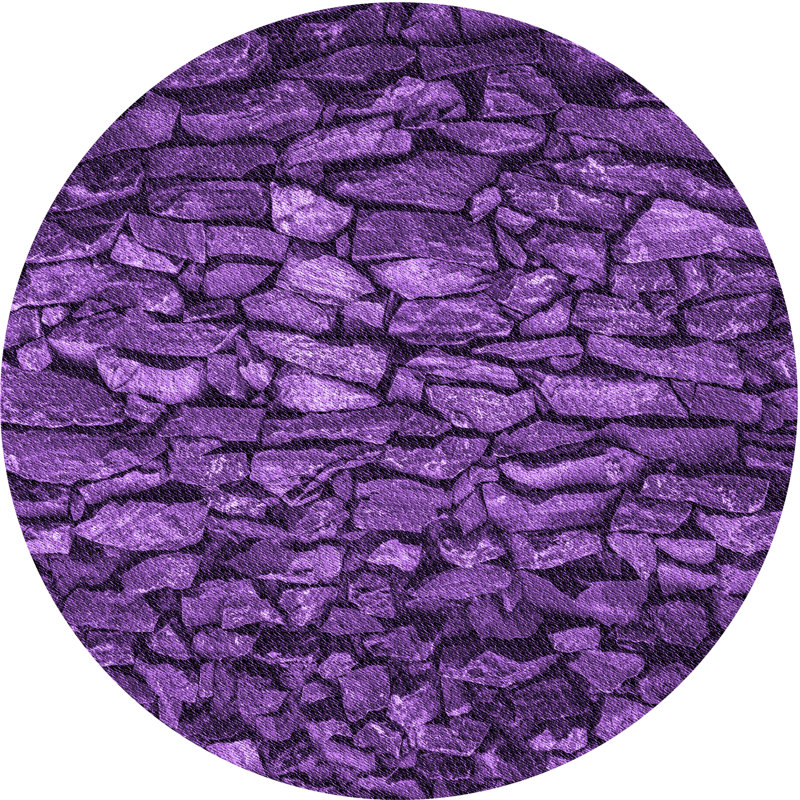 Tapis mauve en laine, Rond 6 pi