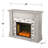 Birkover Criss Cross Fireplace w/ Marble Mantle