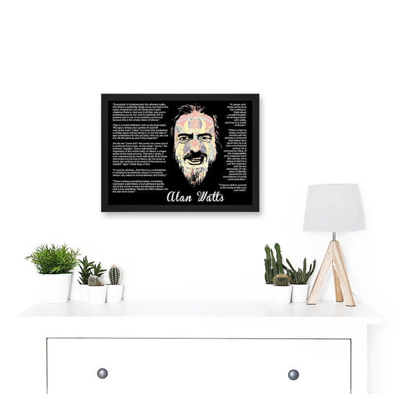 Alan Watts Everybody Is Fundamentally Ultimate Face Quote - Single Picture Frame Print