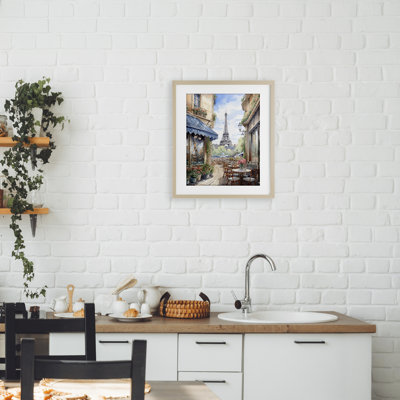 «Eiffel Tower City View», reproduction encadrée sous verre, design par LSR Creative Studio