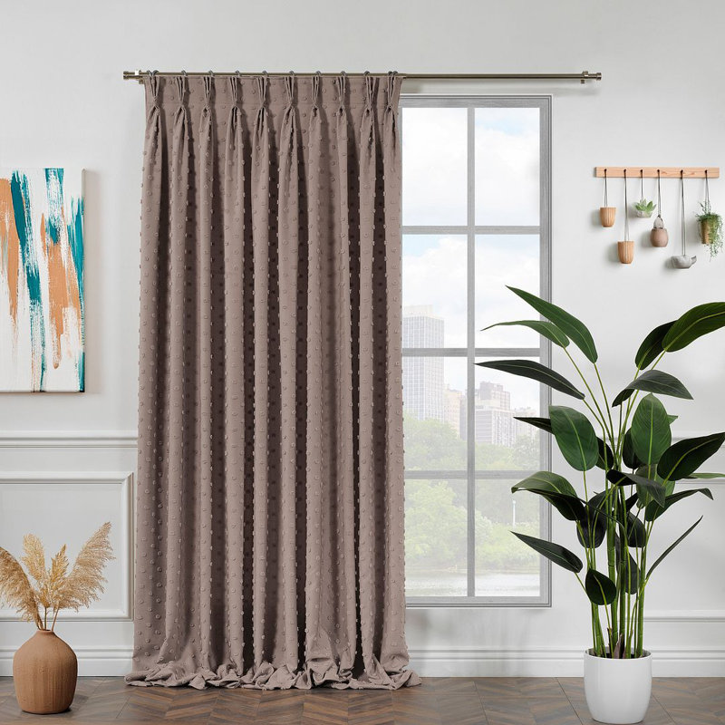 Rideau décoratif très long et très large, L 52 po x L 95 po, Brun