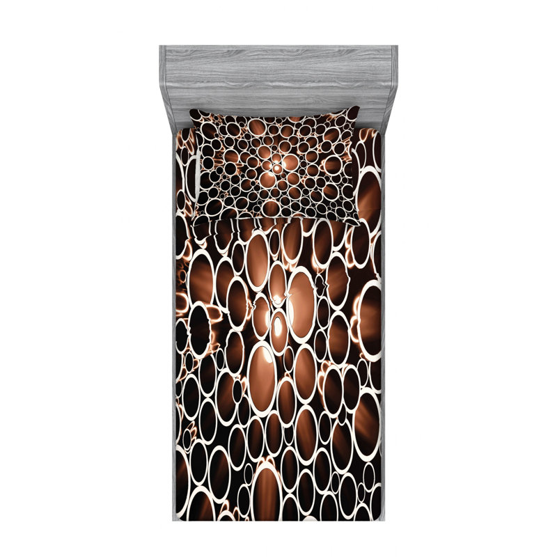 Microfiber Geometric Sheet Set, Twin XL Sheet Set with Fitted Sheet