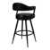 Adelita Modern Swivel Counter or Bar Height Bar Stool with Arms in Faux Leather, and Metal Frame