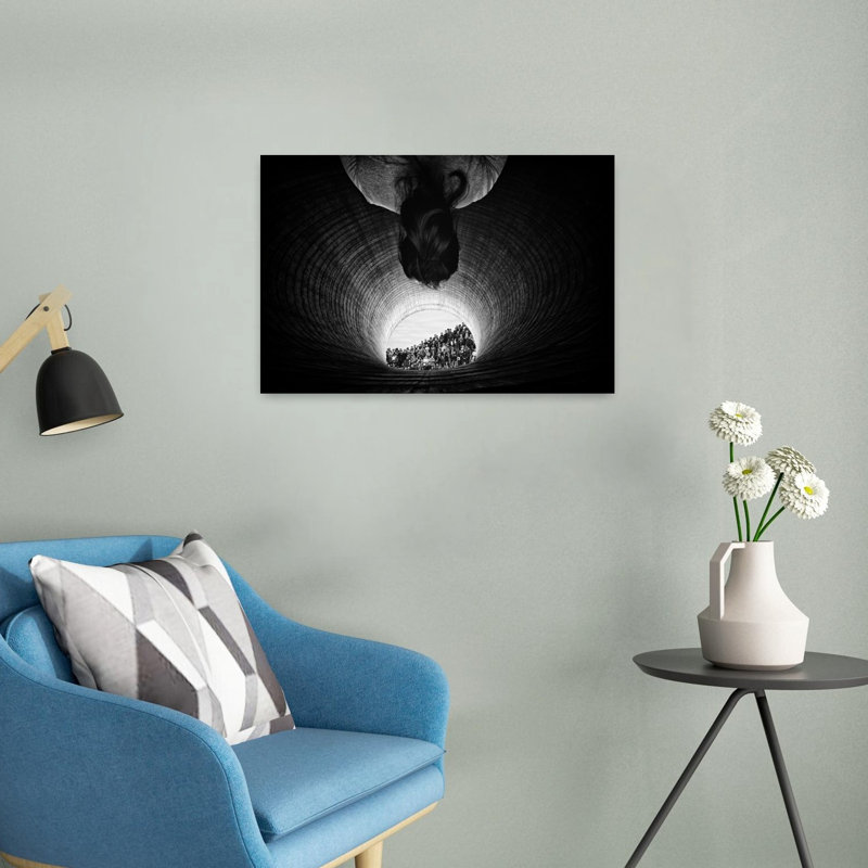 " Gazing Into The Crowd Abstract Contemporary Horse Architecture Wall Art Print " Print, H 16 po x l 24 po