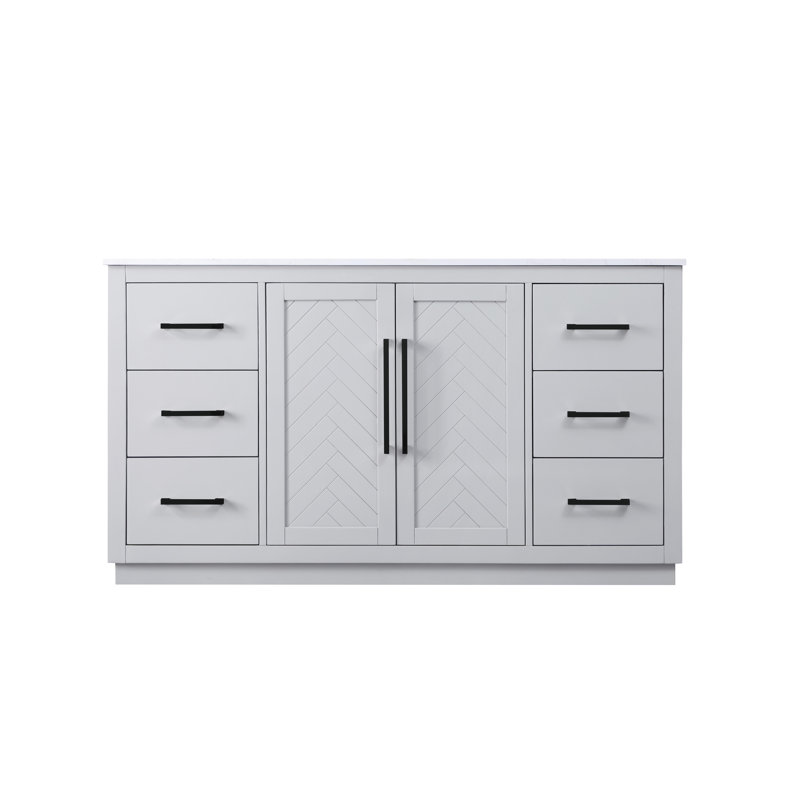 Meuble-lavabo simple 60 po, Gris