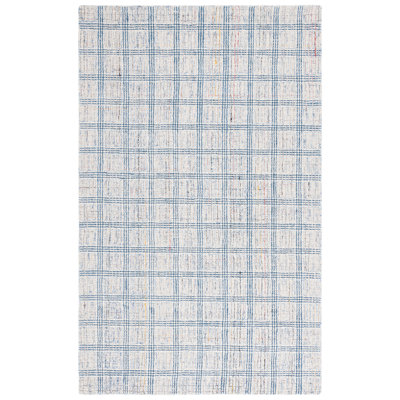 Ebony Hand Tufted Wool Pile Plaid Rug