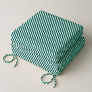 3" Deep Seat Cushion Ticking Stripe - Water-Resistant, 22" W x 22" D, Dark Green