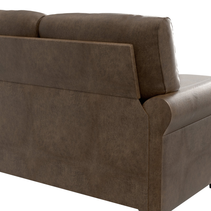 Canapé modulaire réversible de 75,5 po Annmaria, Polyester brun