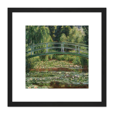 Monet Japanese Footbridge Water Lily by Claude Monet - Single Picture Frame Painting