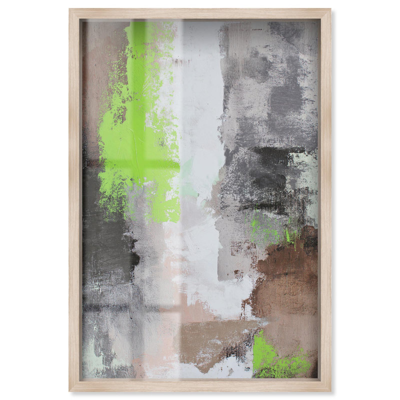 «Rebellious Mark I Modern Decor Shadowbox» par Art Remedy, H 37 po x l 25 po, Crème, crème