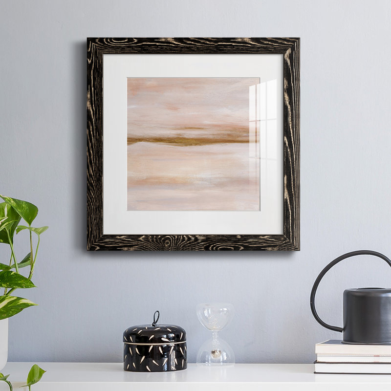 Impression encadrée Golden Horizon I-Premium - prête à être accrochée, H 31,5 po x l 31,5 po x P 1,5 po, Blanc